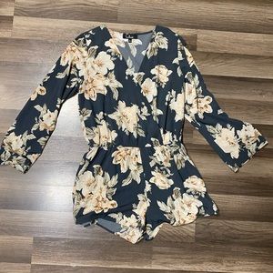 Lulus floral long sleeve romper